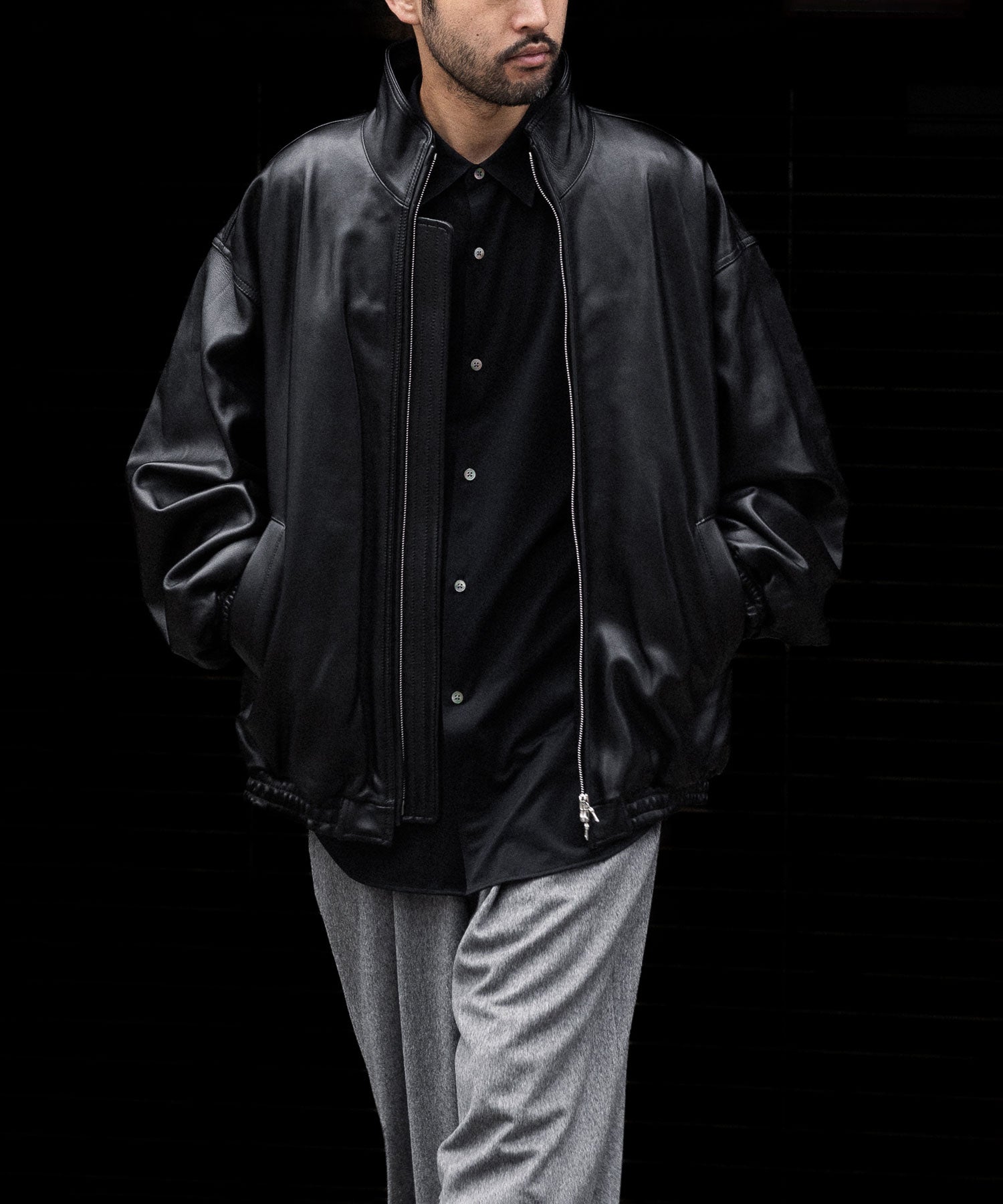 ssstein(シュタイン)のSHEEP LEATHER STAND COLLAR JACKET - BLACKの公式通販サイトsession福岡セレクトショップ