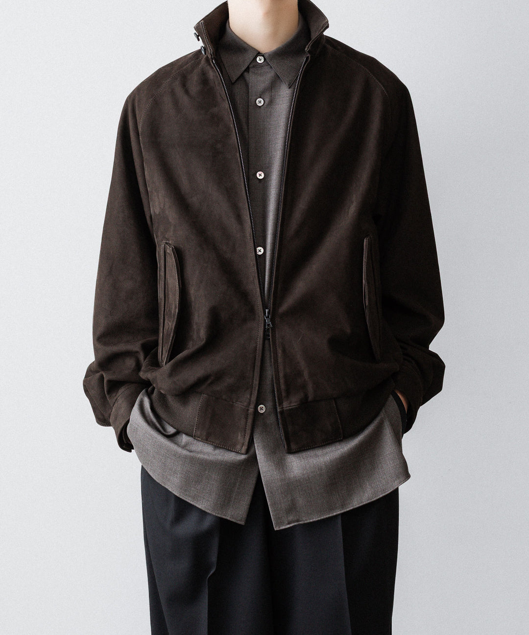 ssstein(シュタイン)のCOW NUBUCK SWING TOP JACKET - DARK BROWNの公式通販サイトsession福岡セレクトショップ