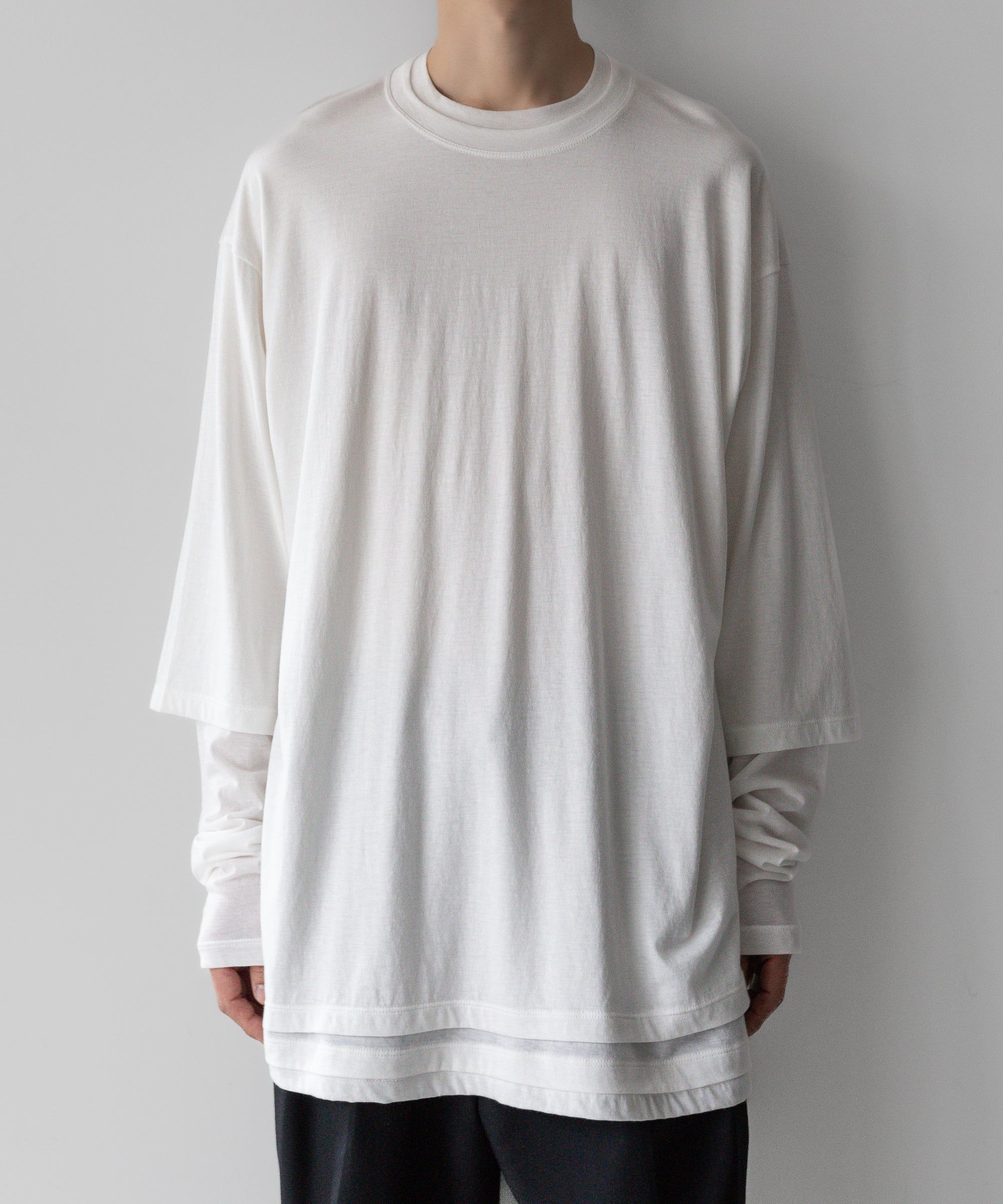 【 The Viridi-anne 】DOUBLE LAYERED LONG SLEEVE TEE - OFF WHITE sessionセッション福岡セレクトショップ 公式通販サイト 