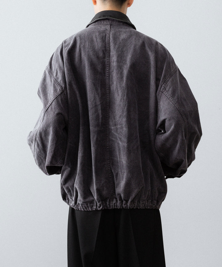 【ssstein】SULFUR DYED WHIP CORD VINTAGE ZIP JACKET - BLACK