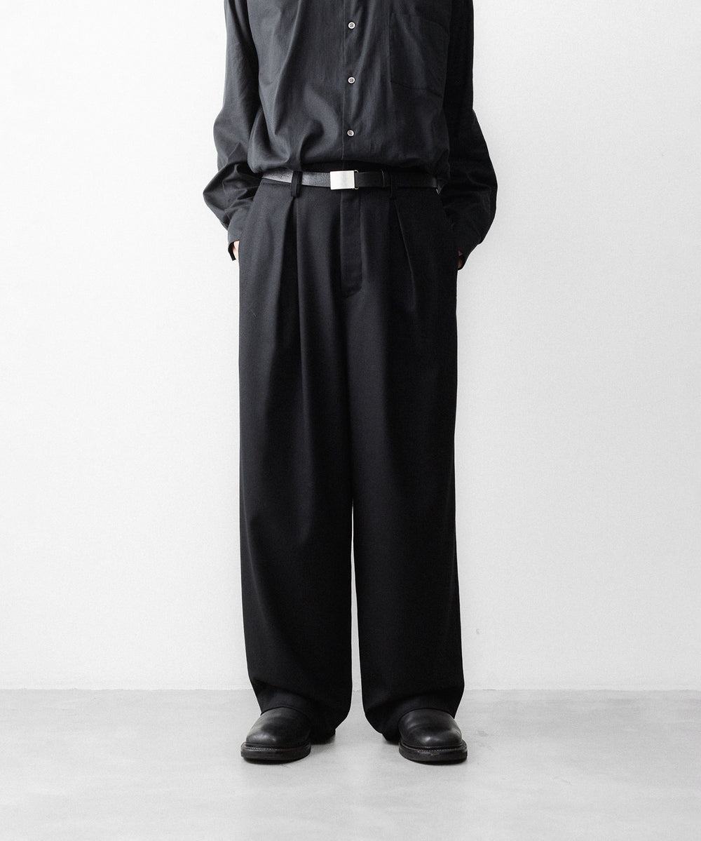 ssstein(シュタイン)のWOOL FLANNEL EASY WIDE TROUSERS - BLACKの公式通販サイトsession福岡セレクトショップ
