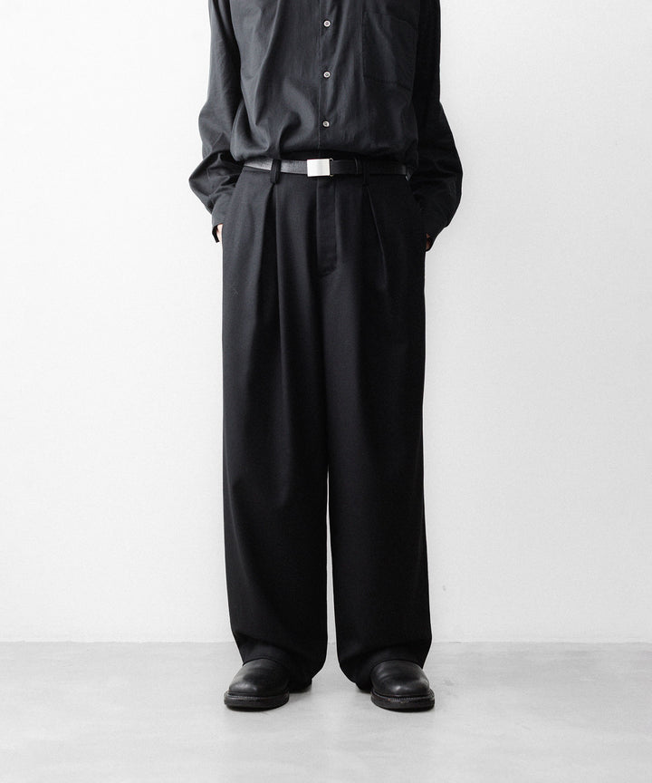 ssstein(シュタイン)のWOOL FLANNEL EASY WIDE TROUSERS - BLACKの公式通販サイトsession福岡セレクトショップ