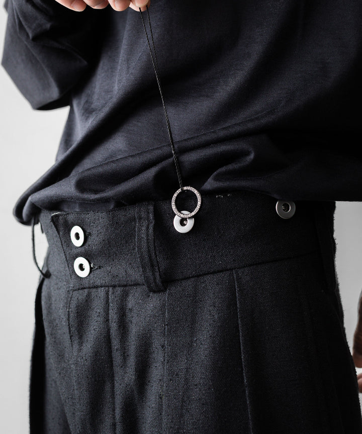 INTÉRIM インテリムのSILK LINEN "BOURGERON" FRENCH WORK TROUSERのBLACK 公式通販サイトsession福岡セレクトショップ