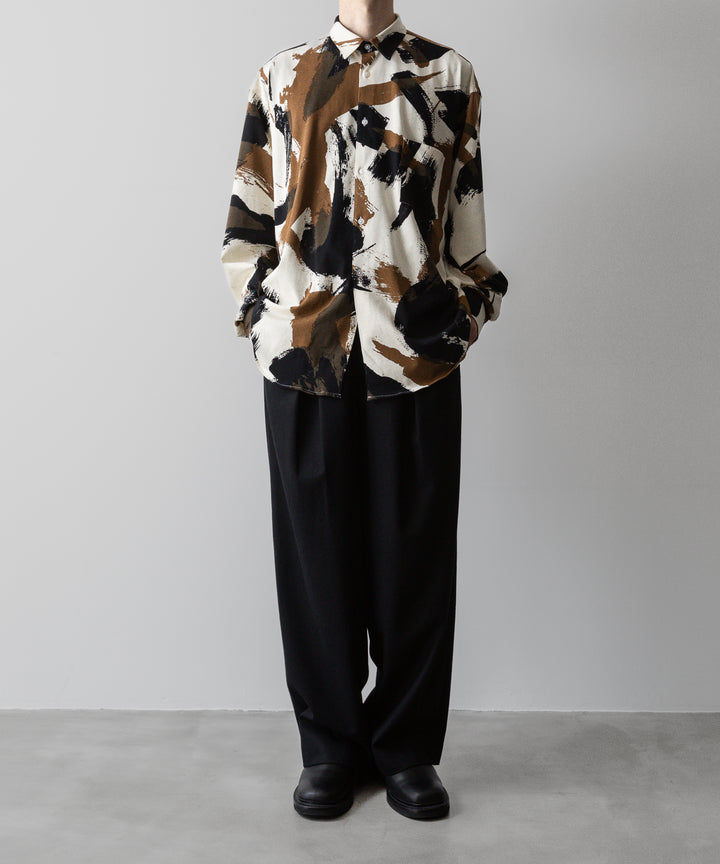 ssstein(シュタイン)の24AWコレクション EASY WIDE TROUSERS (2/72梳毛フラノ) - BLACK 公式通販サイトsession福岡セレクトショップ