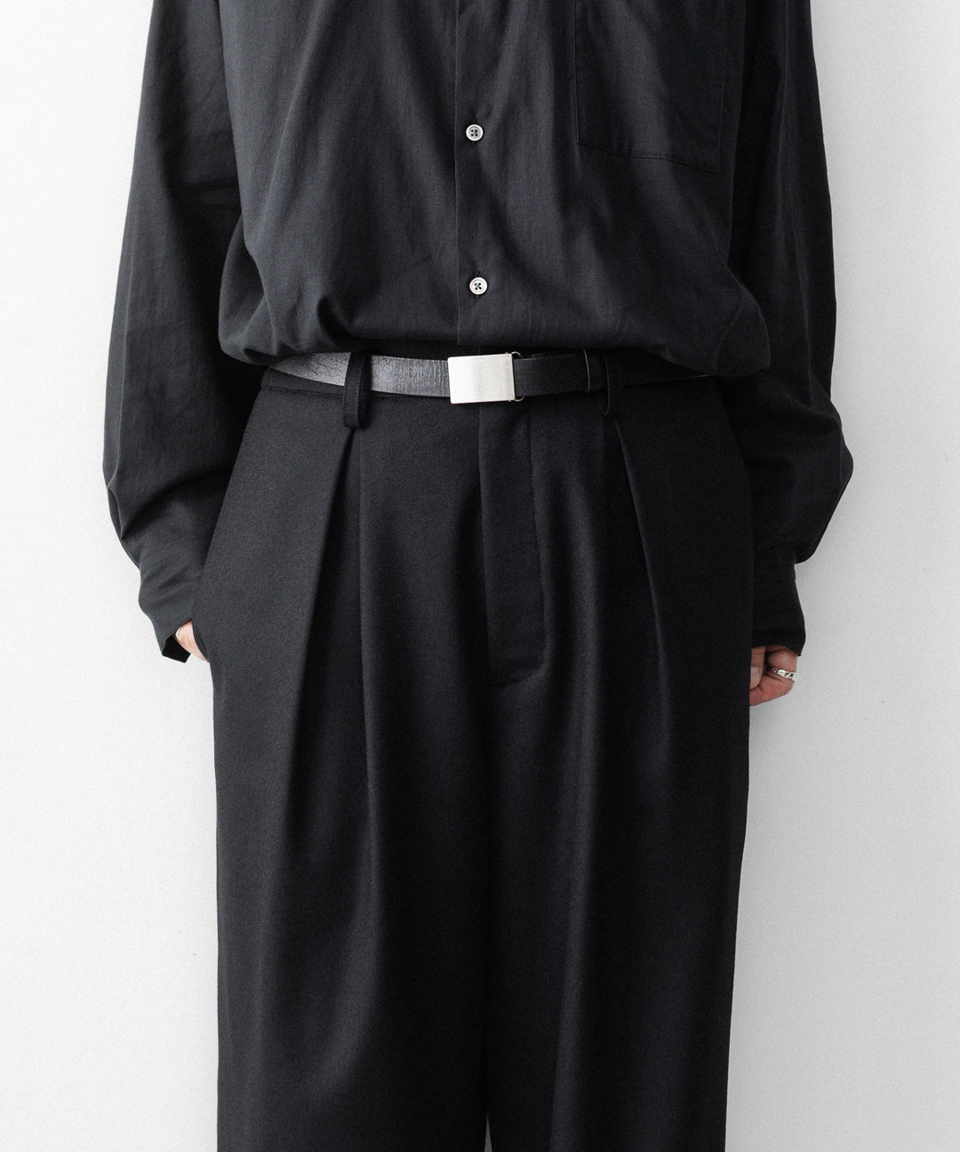 ssstein(シュタイン)のWOOL FLANNEL EASY WIDE TROUSERS - BLACKの公式通販サイトsession福岡セレクトショップ