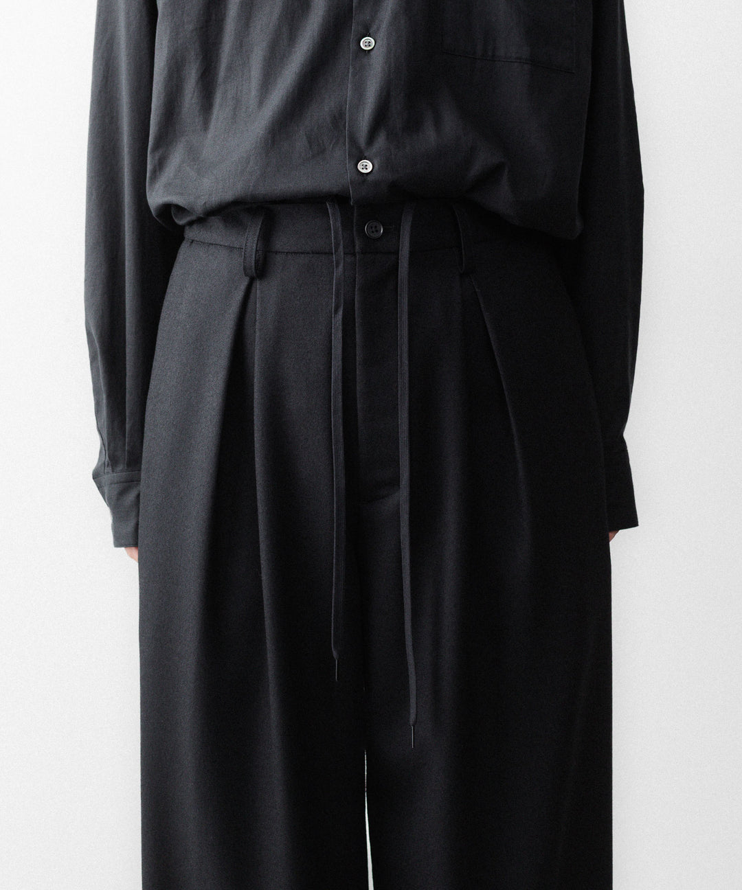 ssstein(シュタイン)のWOOL FLANNEL EASY WIDE TROUSERS - BLACKの公式通販サイトsession福岡セレクトショップ