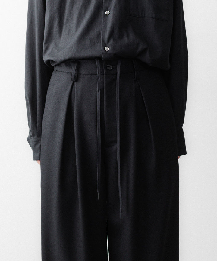 ssstein(シュタイン)のWOOL FLANNEL EASY WIDE TROUSERS - BLACKの公式通販サイトsession福岡セレクトショップ