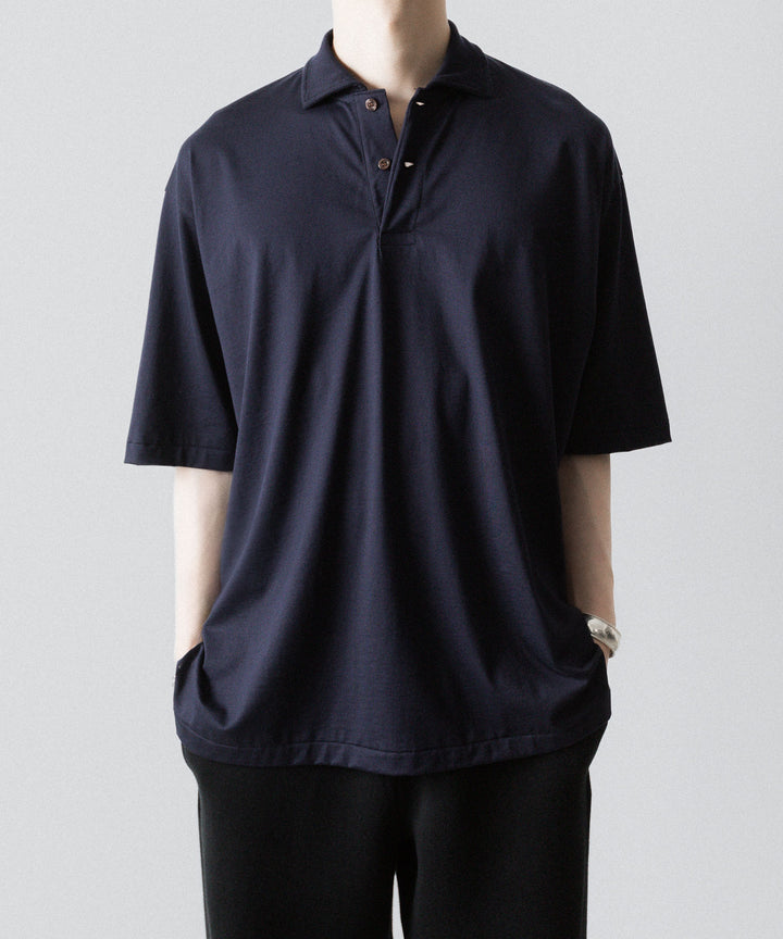 INTÉRIM(インテリム)の HYPER BIG HIGH GAUGE SUVIN JERSEY POLO SHIRT - ROYAL D.PURPLEの公式通販サイトsession福岡セレクトショップ