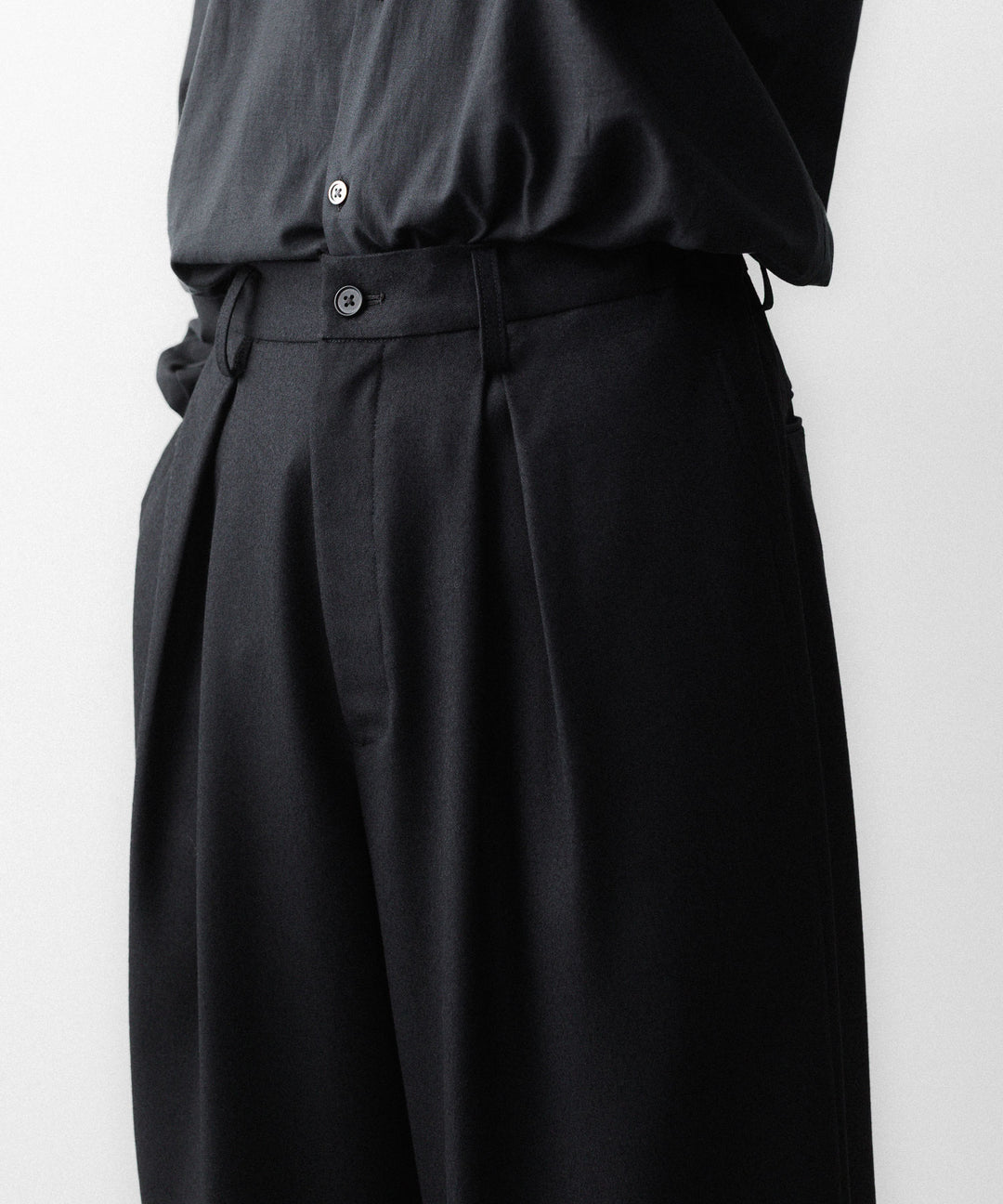 ssstein(シュタイン)のWOOL FLANNEL EASY WIDE TROUSERS - BLACKの公式通販サイトsession福岡セレクトショップ