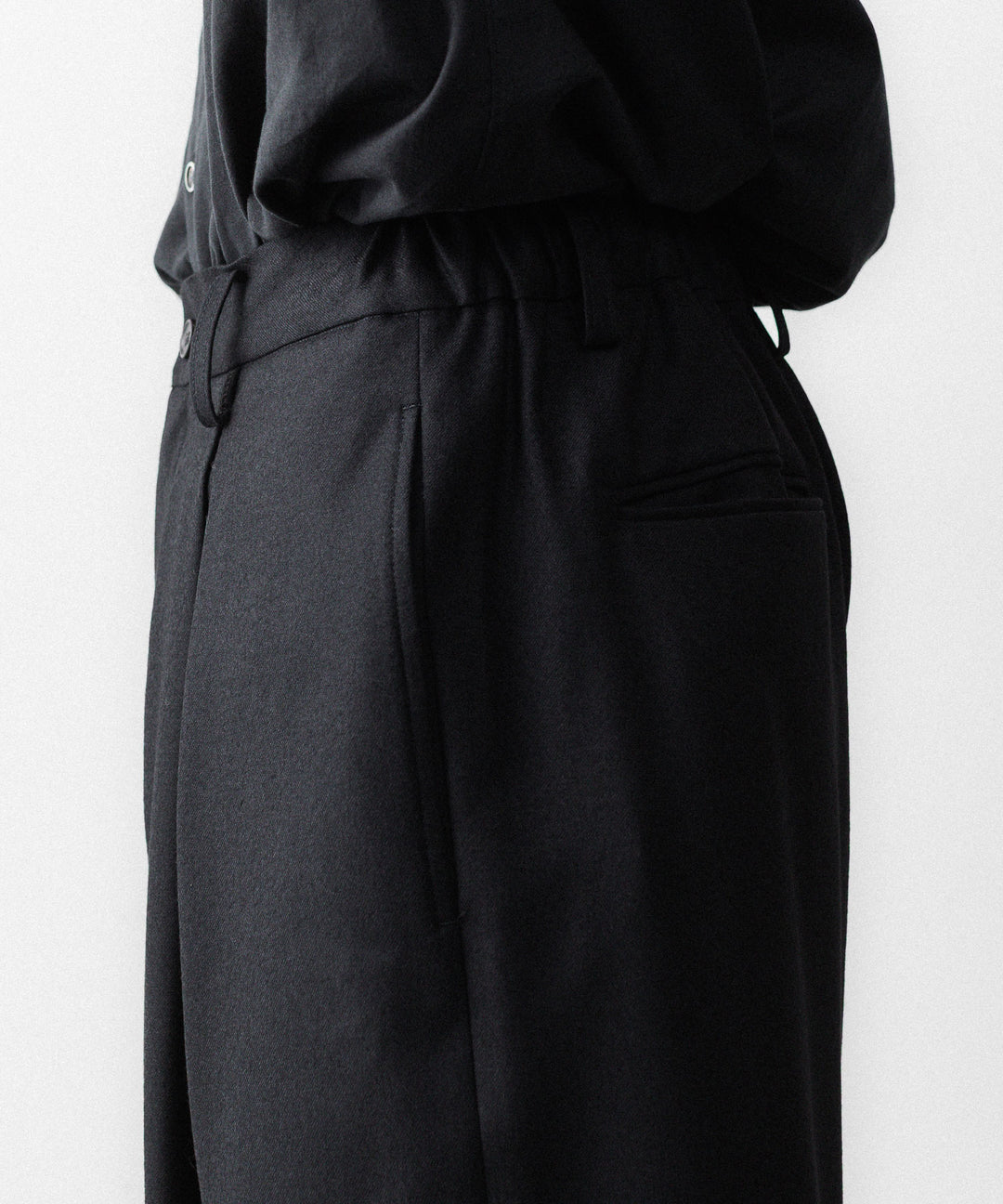 ssstein(シュタイン)のWOOL FLANNEL EASY WIDE TROUSERS - BLACKの公式通販サイトsession福岡セレクトショップ