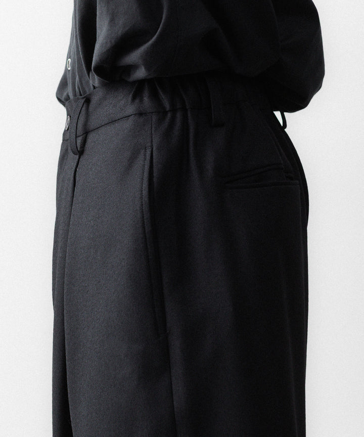 ssstein(シュタイン)のWOOL FLANNEL EASY WIDE TROUSERS - BLACKの公式通販サイトsession福岡セレクトショップ