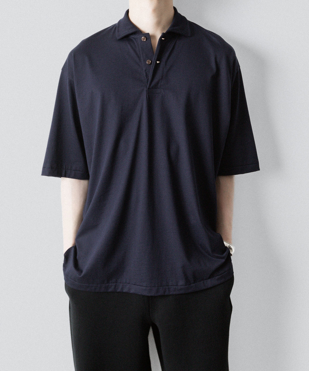 INTÉRIM(インテリム)の HYPER BIG HIGH GAUGE SUVIN JERSEY POLO SHIRT - ROYAL D.PURPLEの公式通販サイトsession福岡セレクトショップ