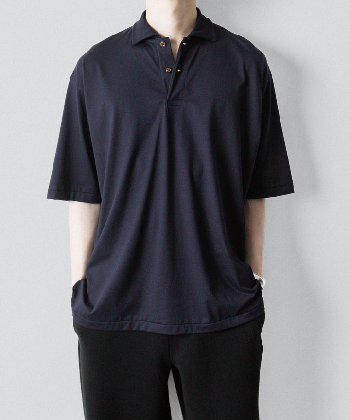 INTÉRIM(インテリム)の HYPER BIG HIGH GAUGE SUVIN JERSEY POLO SHIRT - ROYAL D.PURPLEの公式通販サイトsession福岡セレクトショップ