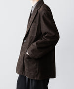 画像をギャラリービューアに読み込む, ssstein(シュタイン)のCOW NUBUCK BLAZER - DARK BROWNの公式通販サイトsession福岡セレクトショップ
