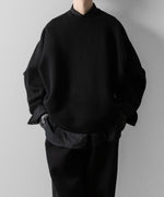 画像をギャラリービューアに読み込む, ssstein(シュタイン)のCOTTON DOUBLE KNIT TUCKED CREW NECK LS - BLACKの公式通販サイトsession福岡セレクトショップ
