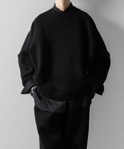 ssstein(シュタイン)のCOTTON DOUBLE KNIT TUCKED CREW NECK LS - BLACKの公式通販サイトsession福岡セレクトショップ