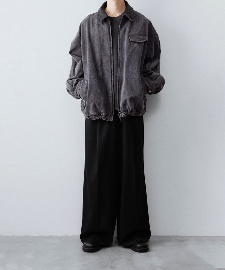 【ssstein】SULFUR DYED WHIP CORD VINTAGE ZIP JACKET - BLACK