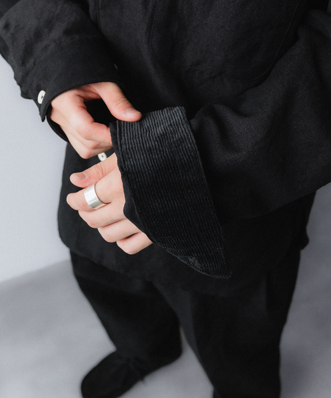 phebus- フィーバスのWOOL LINEN SHIRTのBLACK公式通販サイトsession福岡セレクトショップ