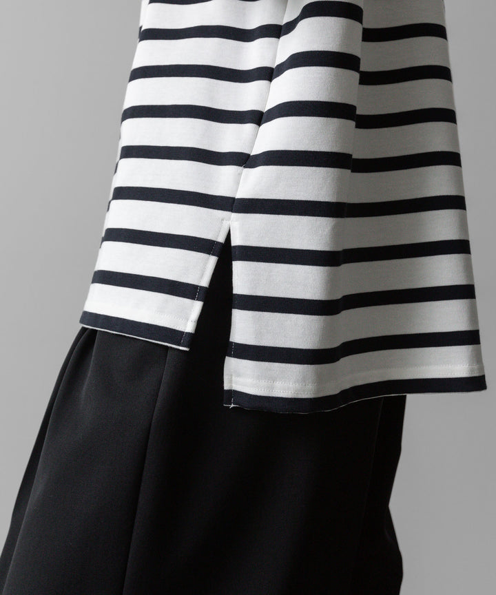 INTÉRIM - インテリムのHYPER BIG SUVIN GIZA BASQUE BORDER H/S SHIRT - WHITE×NAVY公式通販サイトsession福岡セレクトショップ
