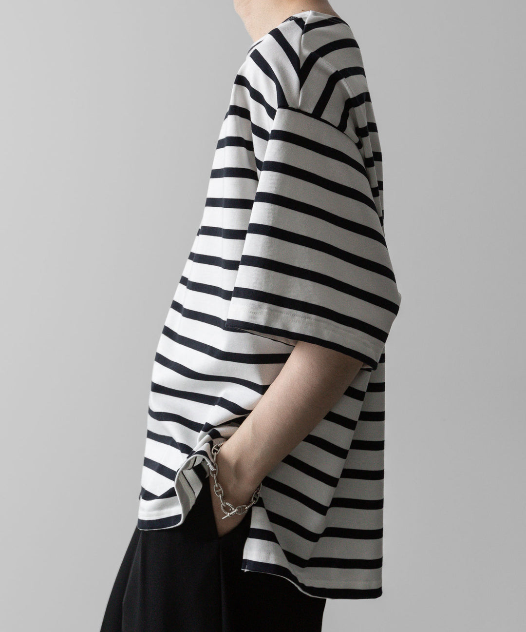 INTÉRIM - インテリムのHYPER BIG SUVIN GIZA BASQUE BORDER H/S SHIRT - WHITE×NAVY公式通販サイトsession福岡セレクトショップ