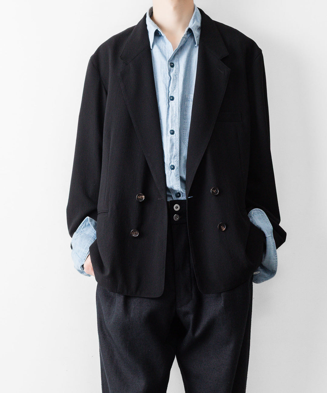 INTÉRIM インテリムのSILK LINEN "BOURGERON" FRENCH WORK TROUSERのBLACK 公式通販サイトsession福岡セレクトショップ
