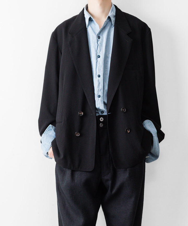 INTÉRIM インテリムのSILK LINEN "BOURGERON" FRENCH WORK TROUSERのBLACK 公式通販サイトsession福岡セレクトショップ