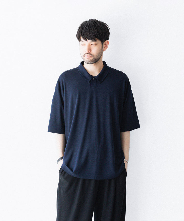 WWW WRAPINKNOT wool wearのS/S POLO SHIRTのNAVY 公式通販サイトsession福岡セレクトショップ