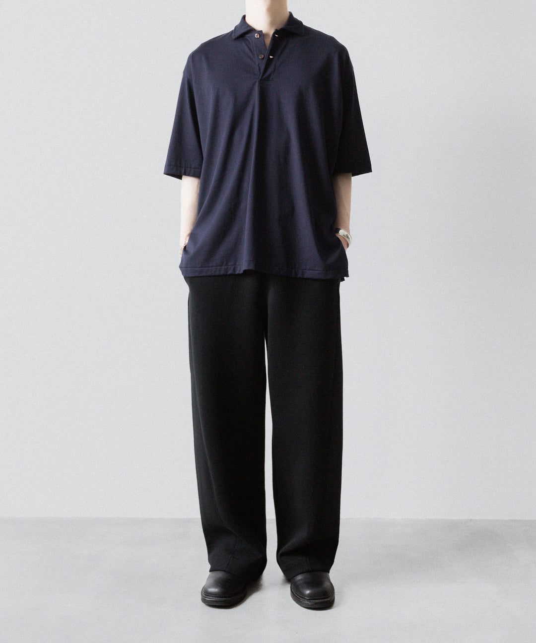 INTÉRIM(インテリム)の HYPER BIG HIGH GAUGE SUVIN JERSEY POLO SHIRT - ROYAL D.PURPLEの公式通販サイトsession福岡セレクトショップ
