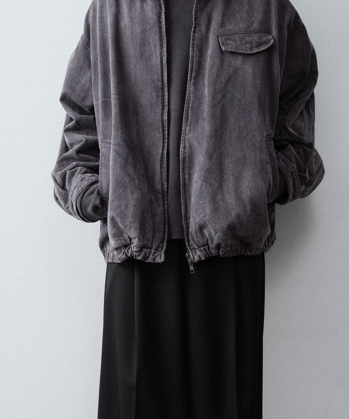 【ssstein】SULFUR DYED WHIP CORD VINTAGE ZIP JACKET - BLACK