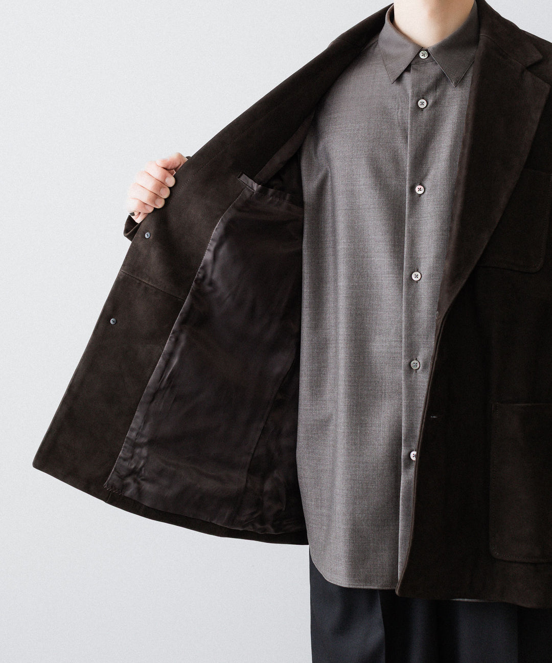 ssstein(シュタイン)のCOW NUBUCK BLAZER - DARK BROWNの公式通販サイトsession福岡セレクトショップ