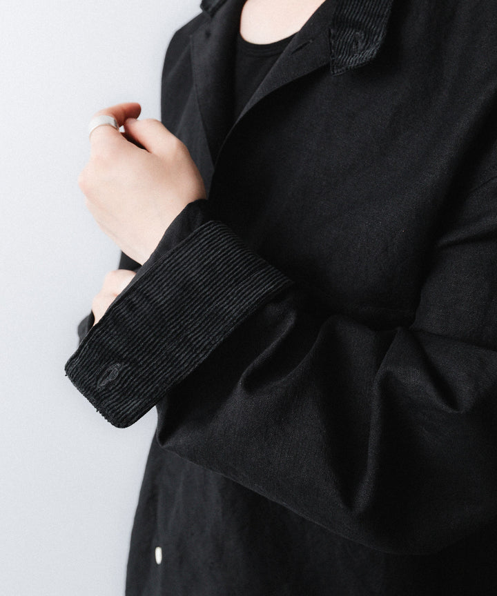 phebus- フィーバスのWOOL LINEN SHIRTのBLACK公式通販サイトsession福岡セレクトショップ