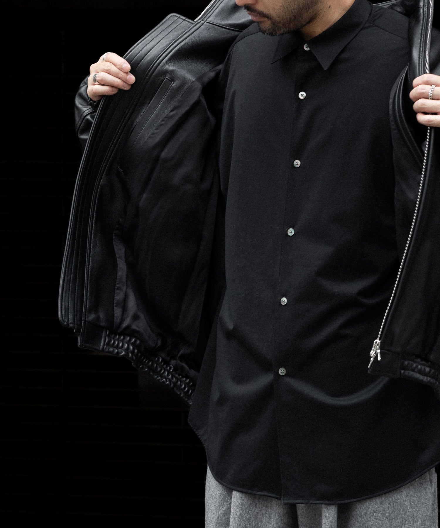 ssstein(シュタイン)のSHEEP LEATHER STAND COLLAR JACKET - BLACKの公式通販サイトsession福岡セレクトショップ