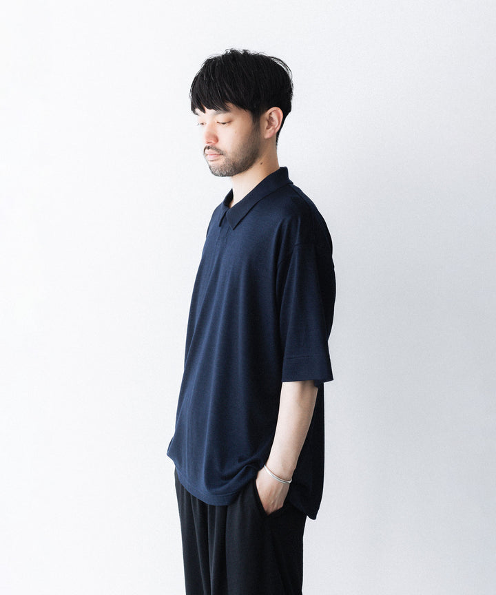 WWW WRAPINKNOT wool wearのS/S POLO SHIRTのNAVY 公式通販サイトsession福岡セレクトショップ
