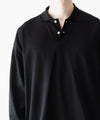 【INTÉRIM】HIGH GAUGE SEA ISLAND PIQUE HYPER BIG LONG POLO - BLACK