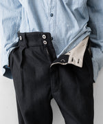 画像をギャラリービューアに読み込む, INTÉRIM インテリムのSILK LINEN "BOURGERON" FRENCH WORK TROUSERのBLACK 公式通販サイトsession福岡セレクトショップ
