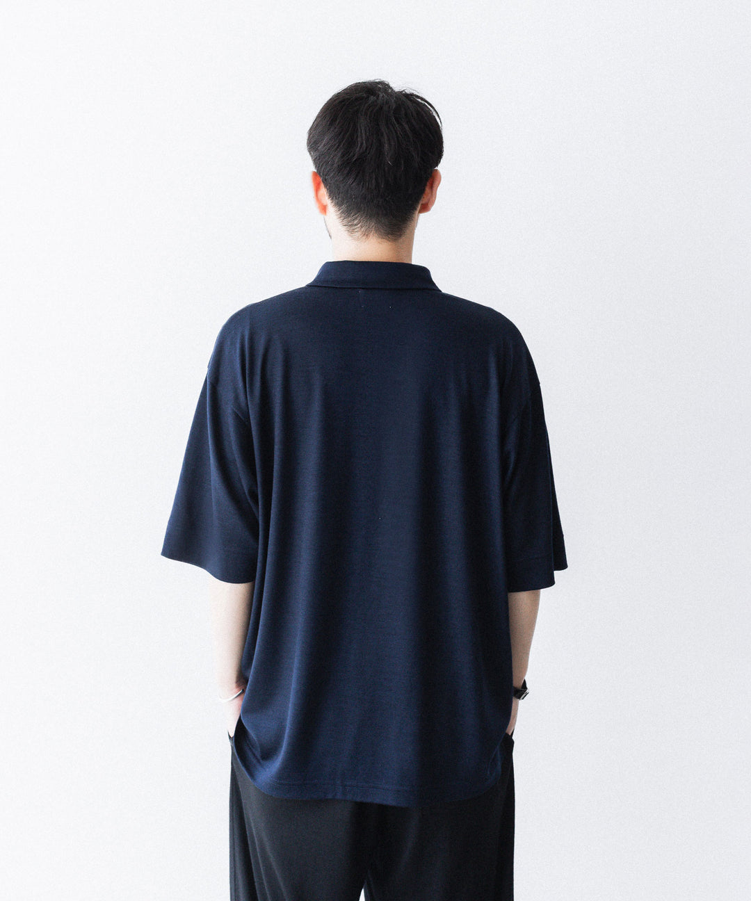 WWW WRAPINKNOT wool wearのS/S POLO SHIRTのNAVY 公式通販サイトsession福岡セレクトショップ