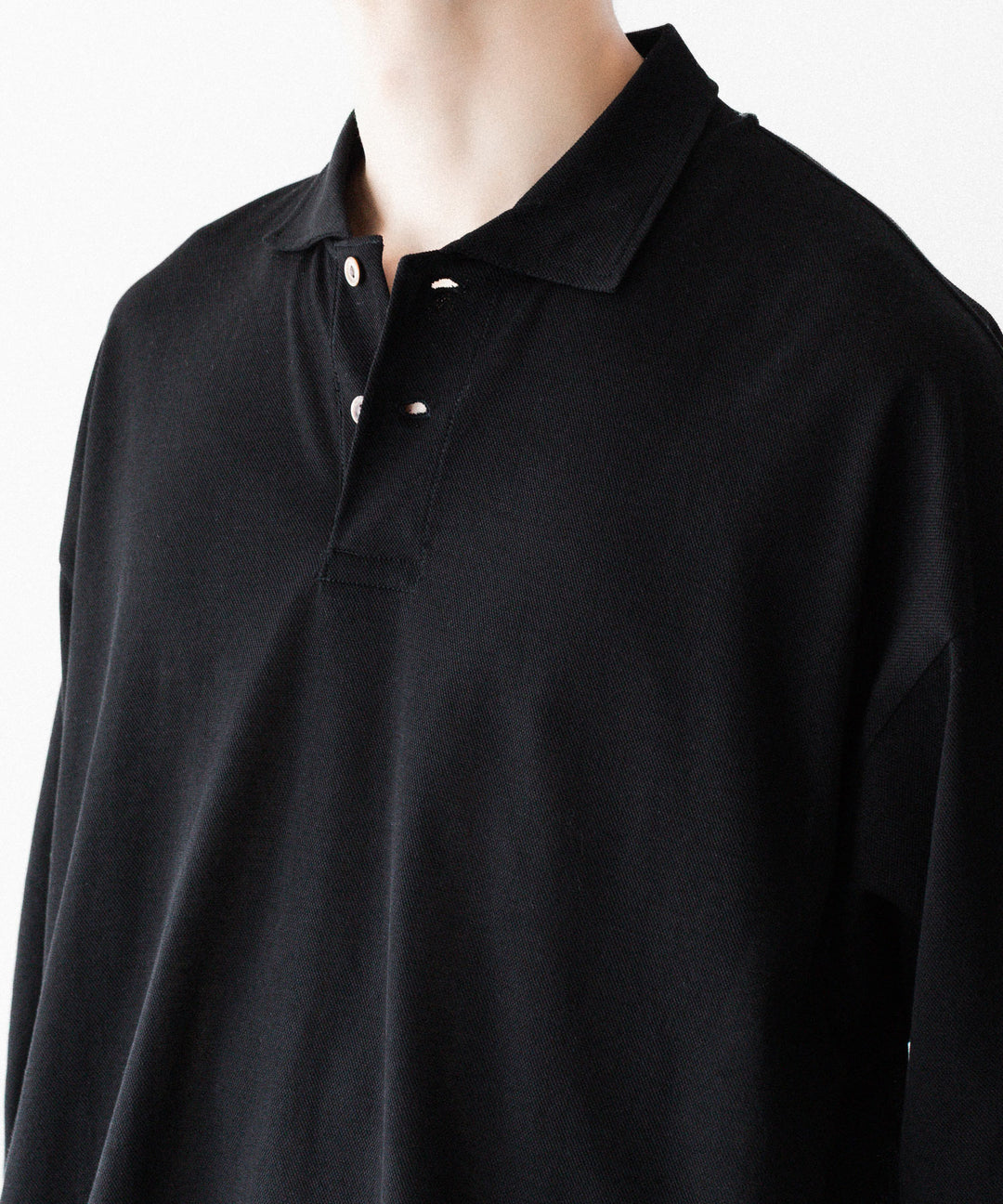 INTÉRIM - インテリムのHIGH GAUGE SEA ISLAND PIQUE HYPER BIG LONG POLOのBLACK公式通販サイトsession福岡セレクトショップ