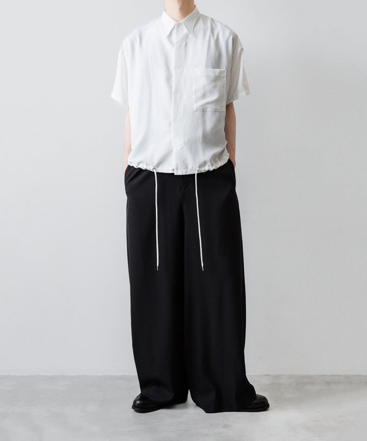 【ato】OVERSIZED DRAW CORD SHIRT - WHITE