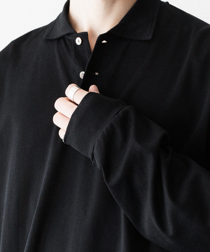 INTÉRIM - インテリムのHIGH GAUGE SEA ISLAND PIQUE HYPER BIG LONG POLOのBLACK公式通販サイトsession福岡セレクトショップ