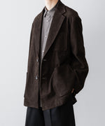 画像をギャラリービューアに読み込む, ssstein(シュタイン)のCOW NUBUCK BLAZER - DARK BROWNの公式通販サイトsession福岡セレクトショップ
