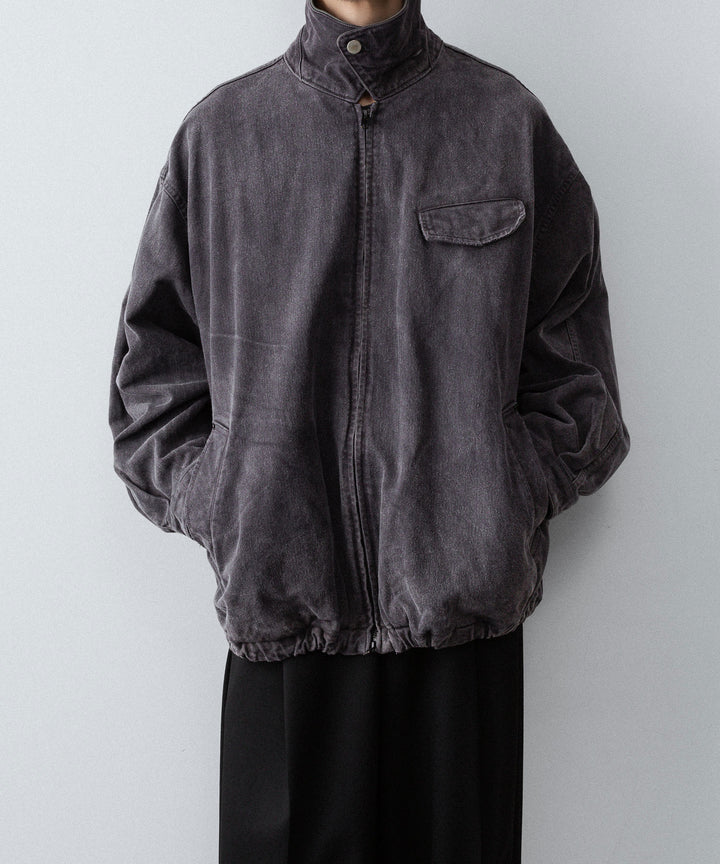 【ssstein】SULFUR DYED WHIP CORD VINTAGE ZIP JACKET - BLACK