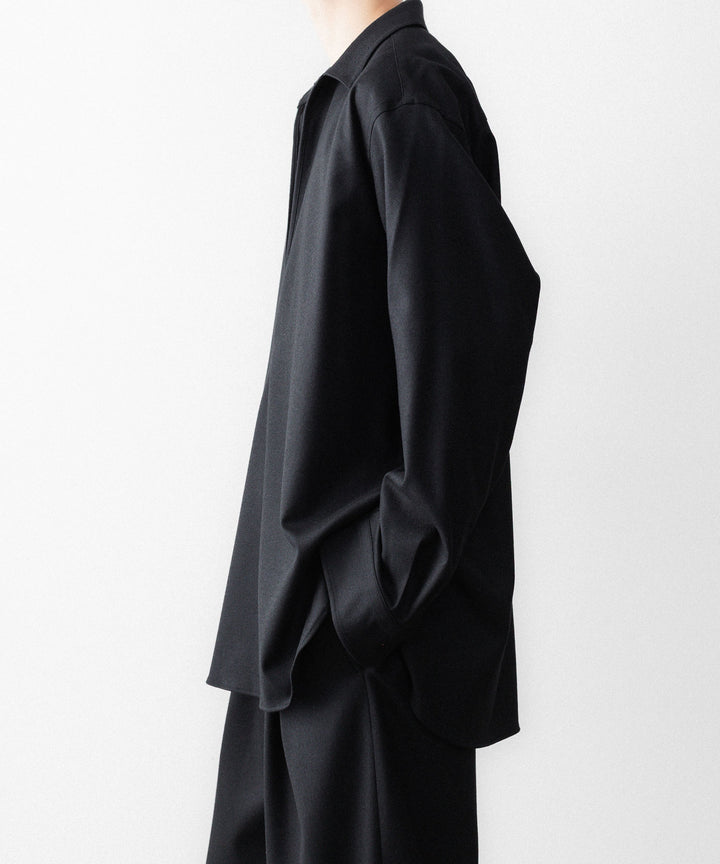 ssstein(シュタイン)のWOOL FLANNEL OVERSIZED SKIPPER SHIRT - BLACKの公式通販サイトsession福岡セレクトショップ