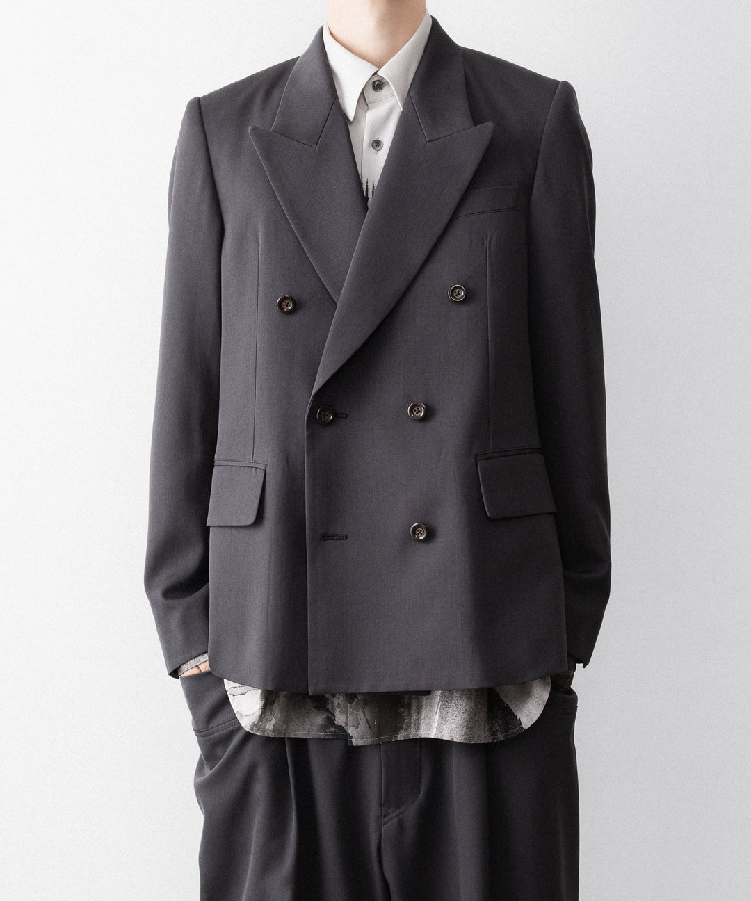 UJOH ウジョーのLOW GORGE PEAKED LAPEL JKTのSTEEL GRAYK公式通販サイトsession福岡セレクトショップ