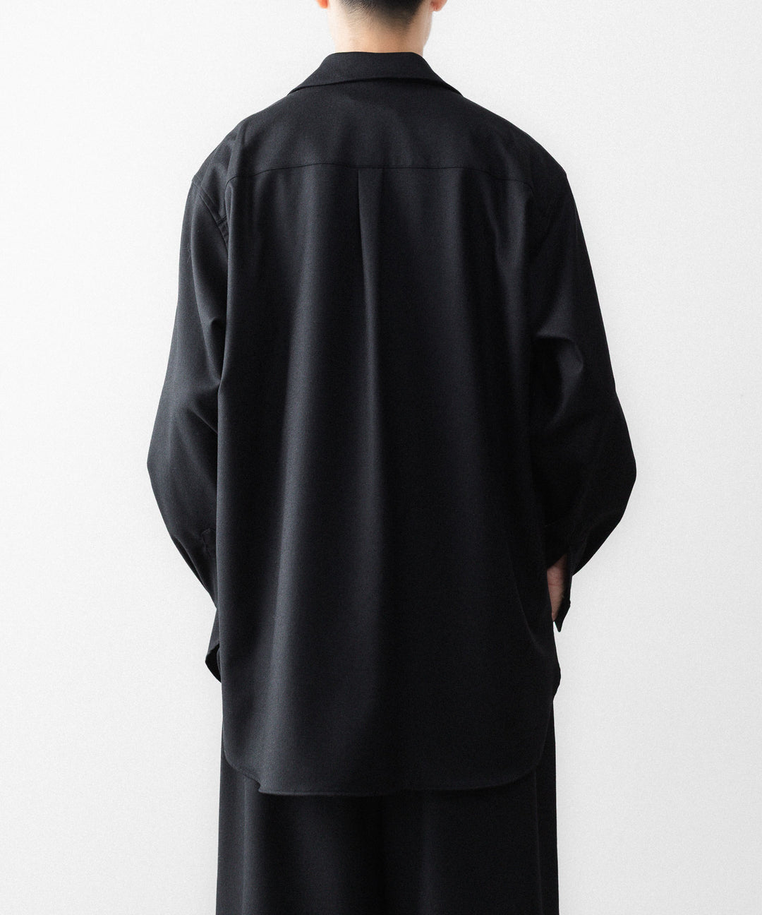 ssstein(シュタイン)のWOOL FLANNEL OVERSIZED SKIPPER SHIRT - BLACKの公式通販サイトsession福岡セレクトショップ