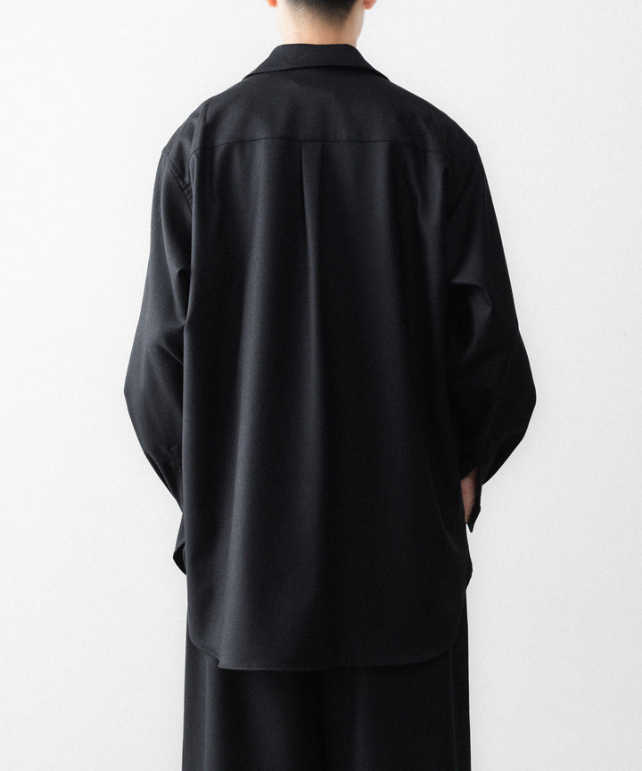 ssstein(シュタイン)のWOOL FLANNEL OVERSIZED SKIPPER SHIRT - BLACKの公式通販サイトsession福岡セレクトショップ