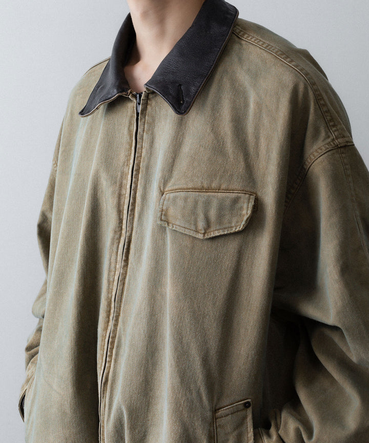 【ssstein】SULFUR DYED WHIP CORD VINTAGE ZIP JACKET - KHAKI