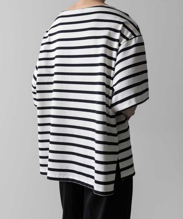 INTÉRIM - インテリムのHYPER BIG SUVIN GIZA BASQUE BORDER H/S SHIRT - WHITE×NAVY公式通販サイトsession福岡セレクトショップ