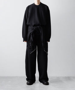 ssstein / シュタイン】YAK/COTTON SWEAT EASY TROUSERS - BLACK