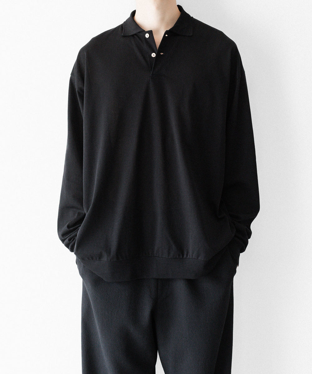 INTÉRIM - インテリムのHIGH GAUGE SEA ISLAND PIQUE HYPER BIG LONG POLOのBLACK公式通販サイトsession福岡セレクトショップ