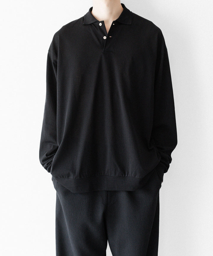 INTÉRIM - インテリムのHIGH GAUGE SEA ISLAND PIQUE HYPER BIG LONG POLOのBLACK公式通販サイトsession福岡セレクトショップ